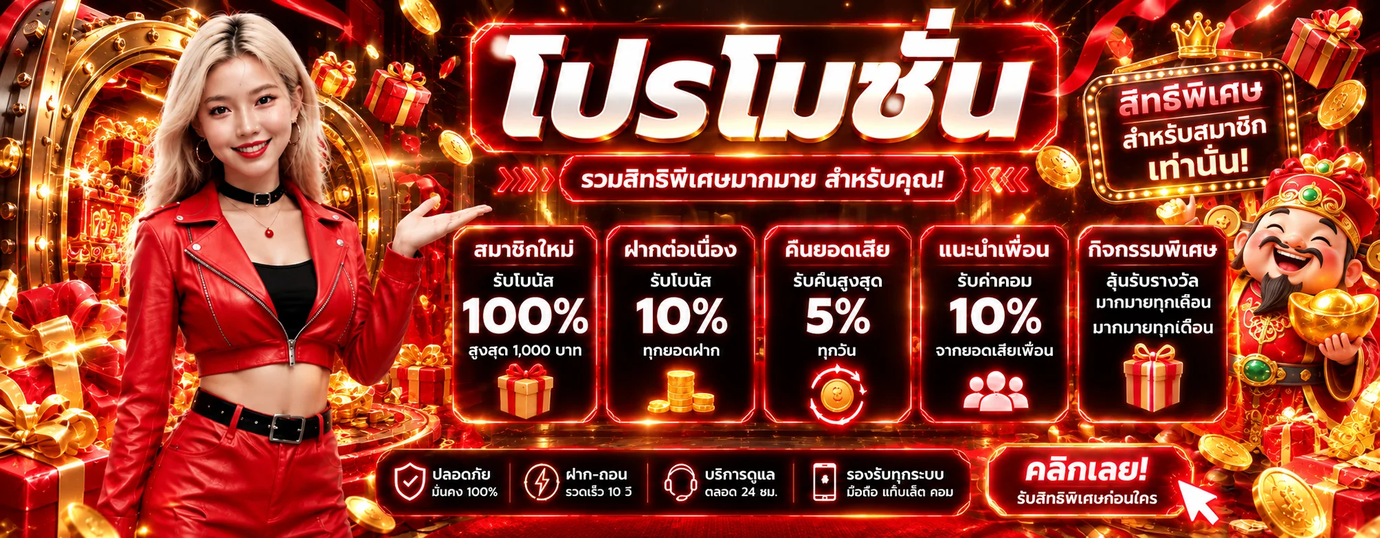 แบนเนอร์โปรโมชั่น Up2You โบนัสและสิทธิ์สมาชิก